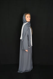 Abaya BICOLORE Bleu-gris