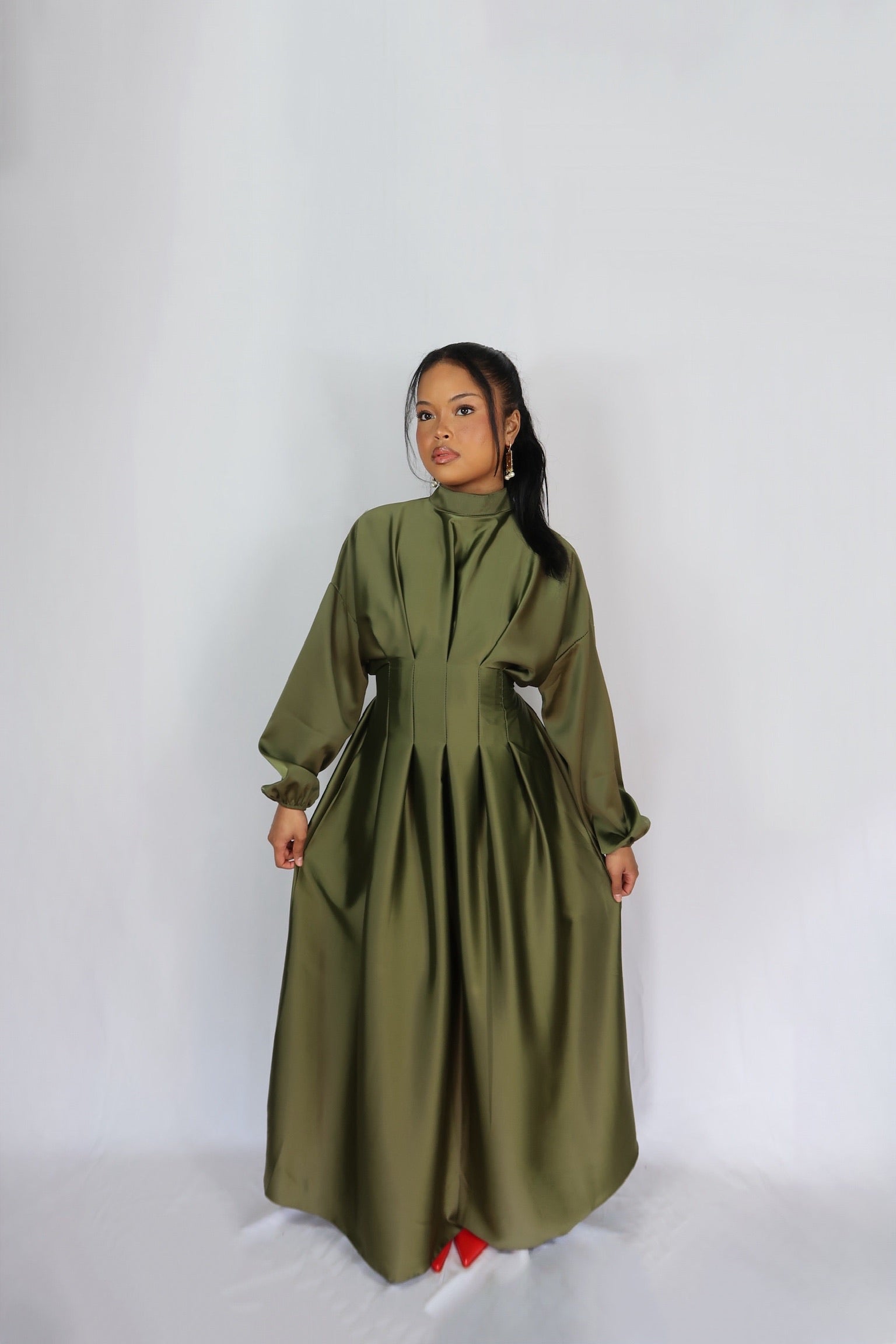 Classy Dress Dark Khaki