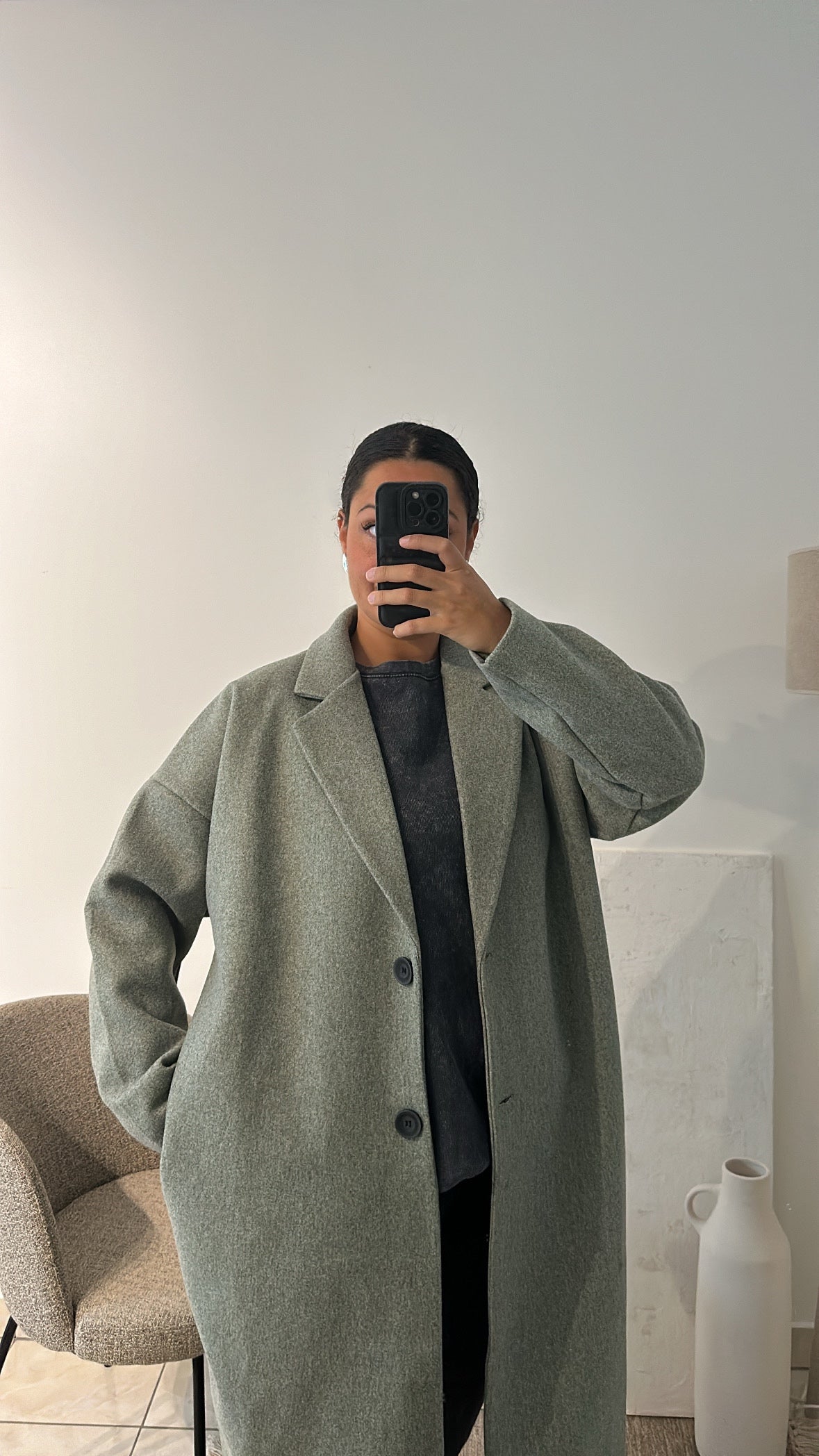 Manteau LUNA Vert chiné