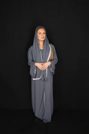 Abaya BICOLORE Bleu-gris
