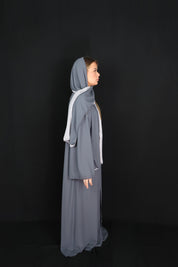 Abaya BICOLORE Bleu-gris