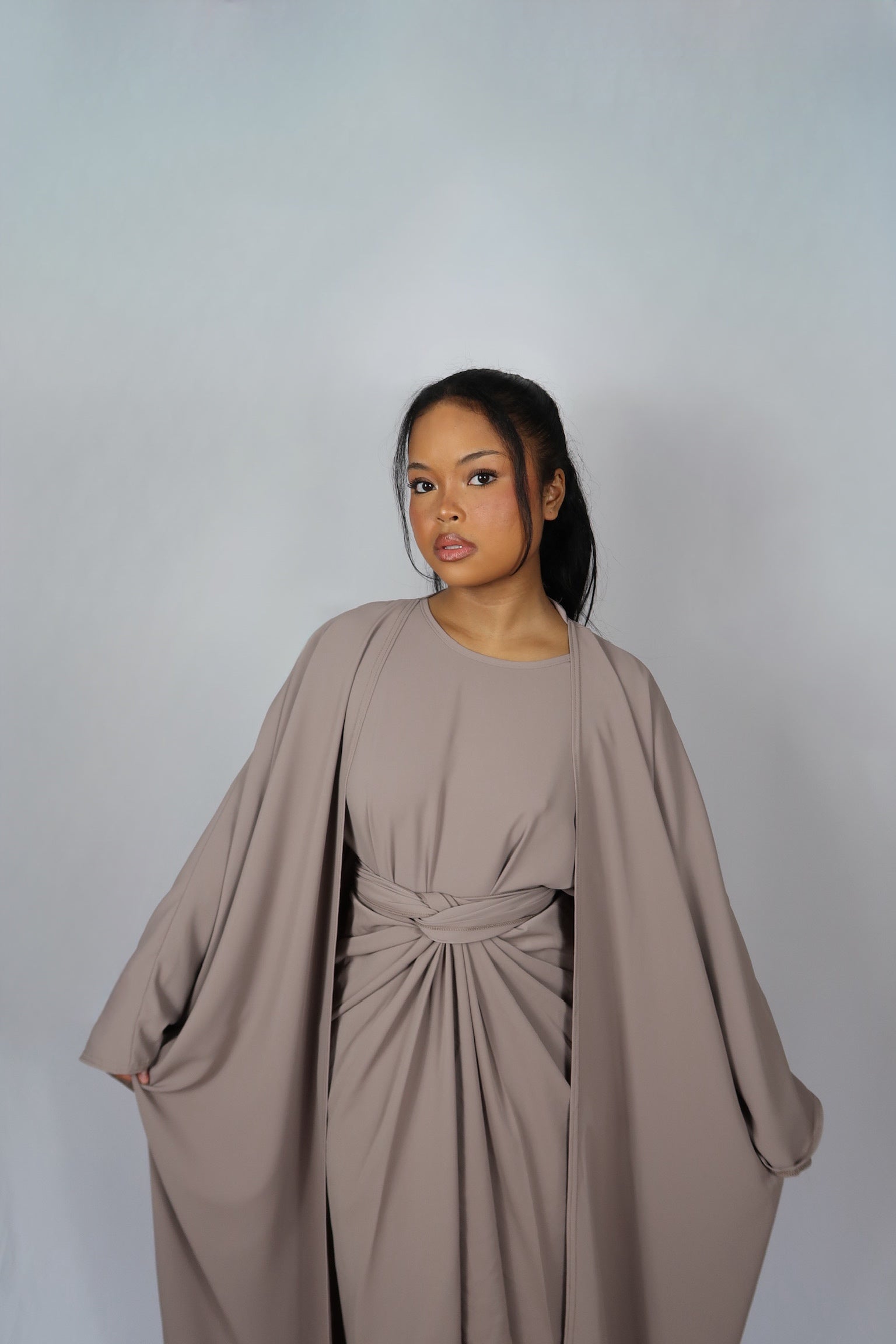 Abaya 3 pièces TAUPE