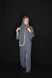 Abaya BICOLORE Bleu-gris
