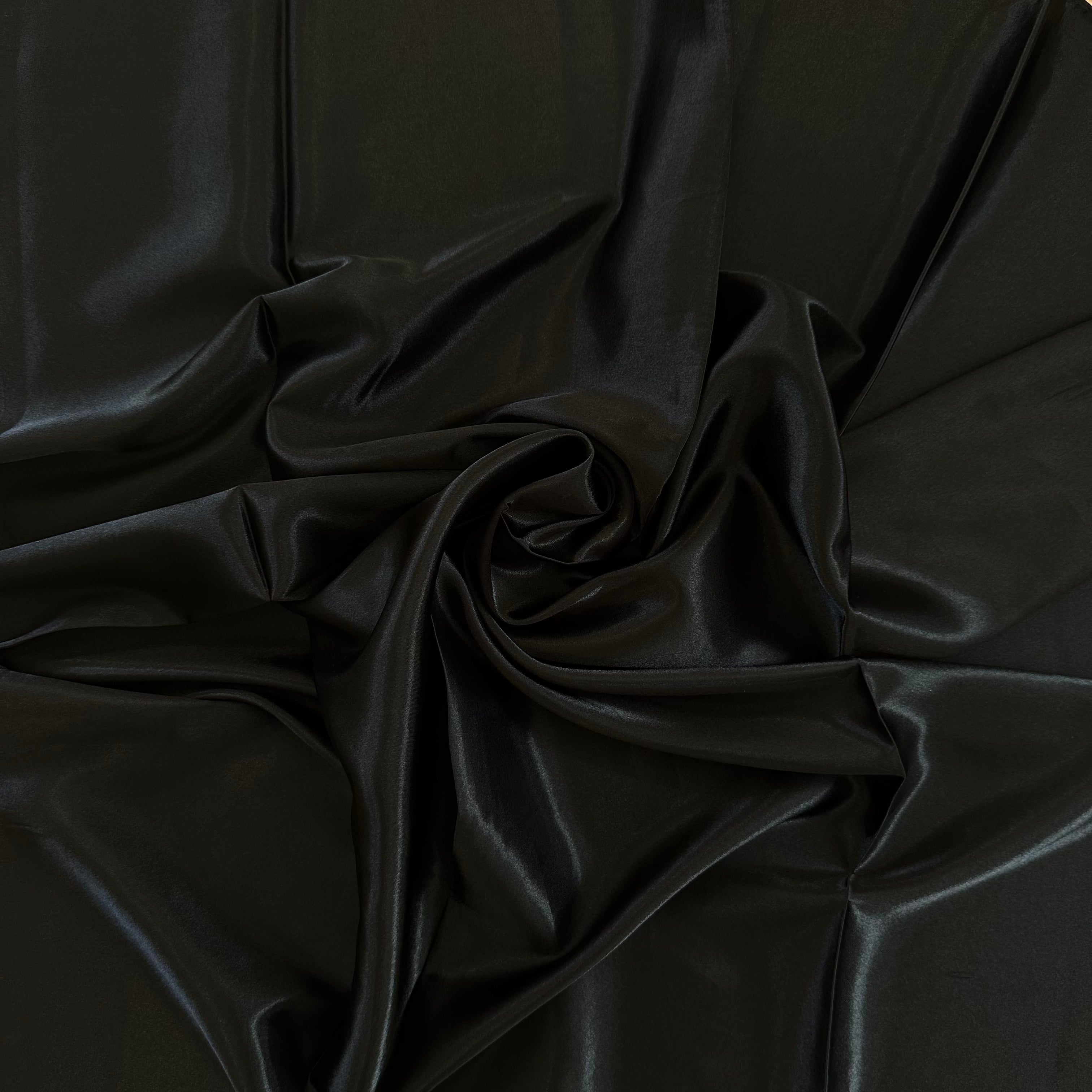 Black satin silk scarf