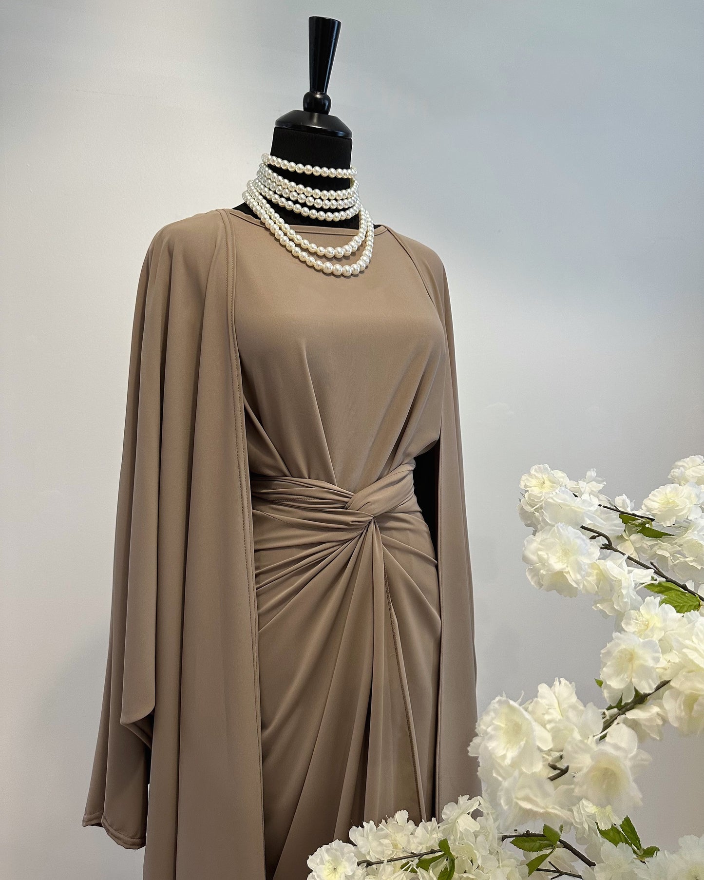 Abaya 3 pièces TAUPE